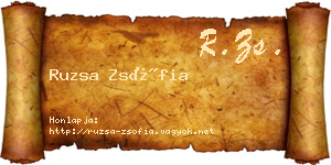 Ruzsa Zsófia névjegykártya