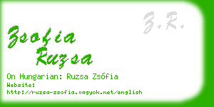 zsofia ruzsa business card